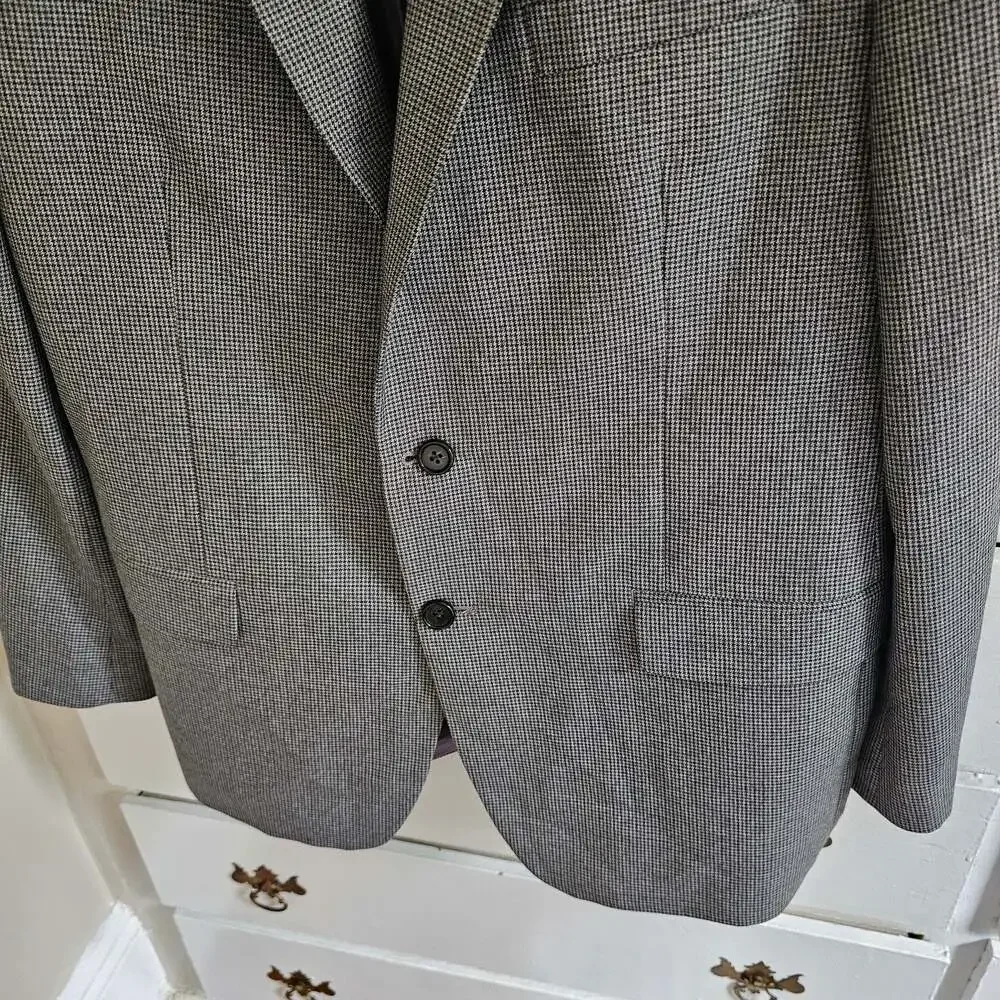 Lauren Ralph Lauren Gray Houndstooth Sport Coat Blazer 44R
